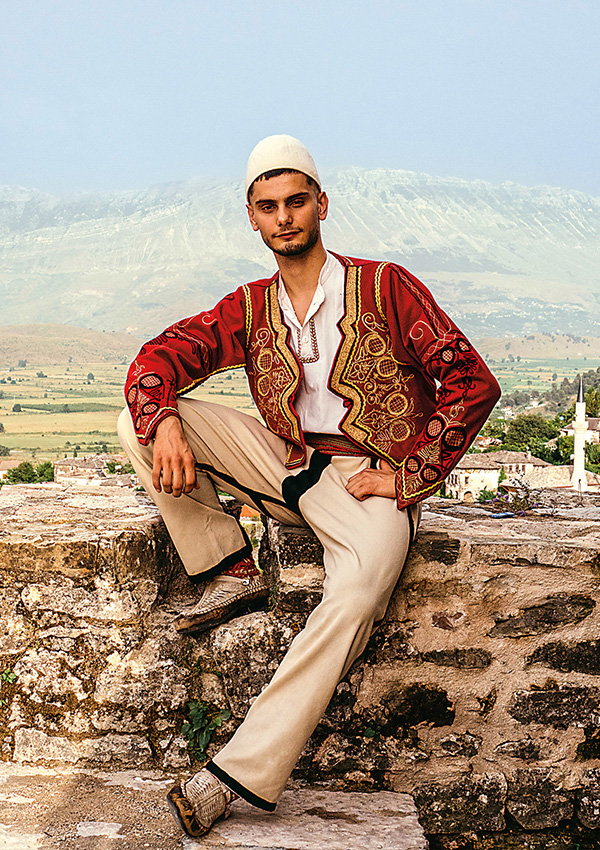 Dancer Flavio Xhafer, 22, is performing at his third festival as part of the Albanian National Ensemble. “It’s my passion to present my nation,” he says.