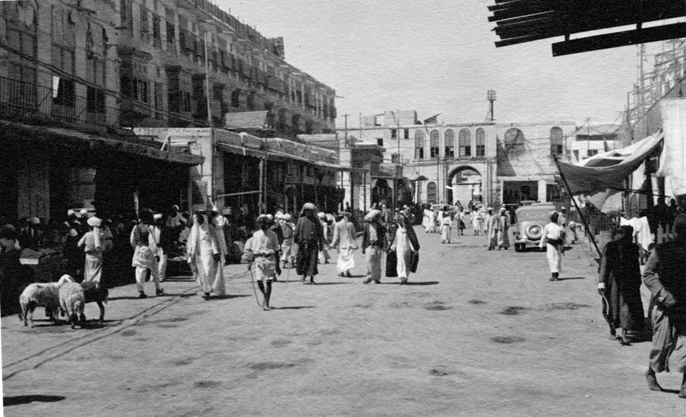 In Jiddah on the west coast of the kingdom, near the end of their journey, the couple took numerous photographs in its market and environs. The Rendels’ images are now one of several historically important collections of photographs of early Saudi Arabia.