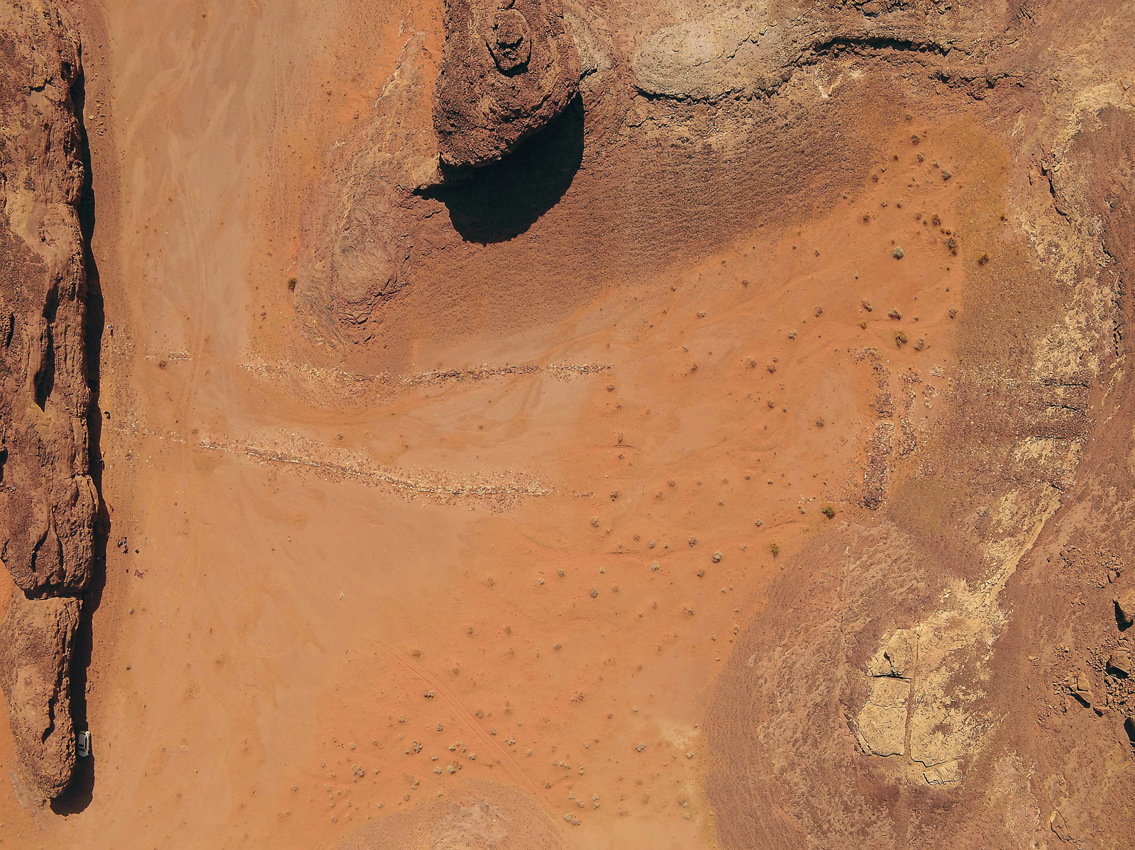 Often faint in against sand and rocky ground, a mustatil is often clearly visible from above, and the Aerial Archaeology in the Kingdom of Saudi Arabia project has charted more than 1,000 of them, including this one that measures 140 by 22 meters.