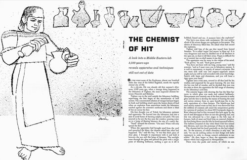 A May/June 1964 story highlights how chemistry got its start in the Middle East 3,500 years ago.