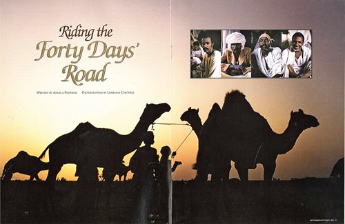 1997 September/October cover story “Riding the Forty Day’s Road.”