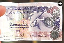 The country’s oryx-bearing 50-dirham notes.