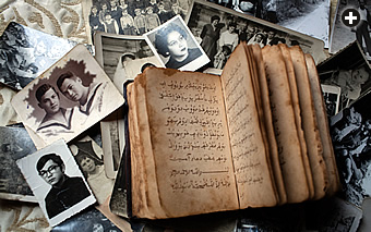 Bogdanowicz family photographs and an antique Qur’an are among the personal artifacts that help rekindle interest in heritage and cultural expressions. Previous spread: Kruszyniany’s wooden mosque, built in the early 18th century and recently restored, is the oldest in Poland. Inset: Dżenneta Bogdanowicz.
