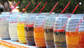 Aguas frescas, popular today in Latin America, are among its close descendants.