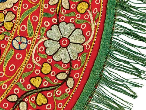 On the cover: Saddle cover, detail, Uzbekistan, late 19th century. Wool and silk. The Textile Museum Collection 2021.17.45, Brick Freedman Collection. Equestrian textiles started with the nomadic need to protect the horse and its rider: to absorb the horse’s sweat and provide both stability to the rider and protection for the horse’s barrel. Over the centuries, these textiles evolved to have decorative and spiritual meaning alongside the rising importance of the horse as a very valuable asset.