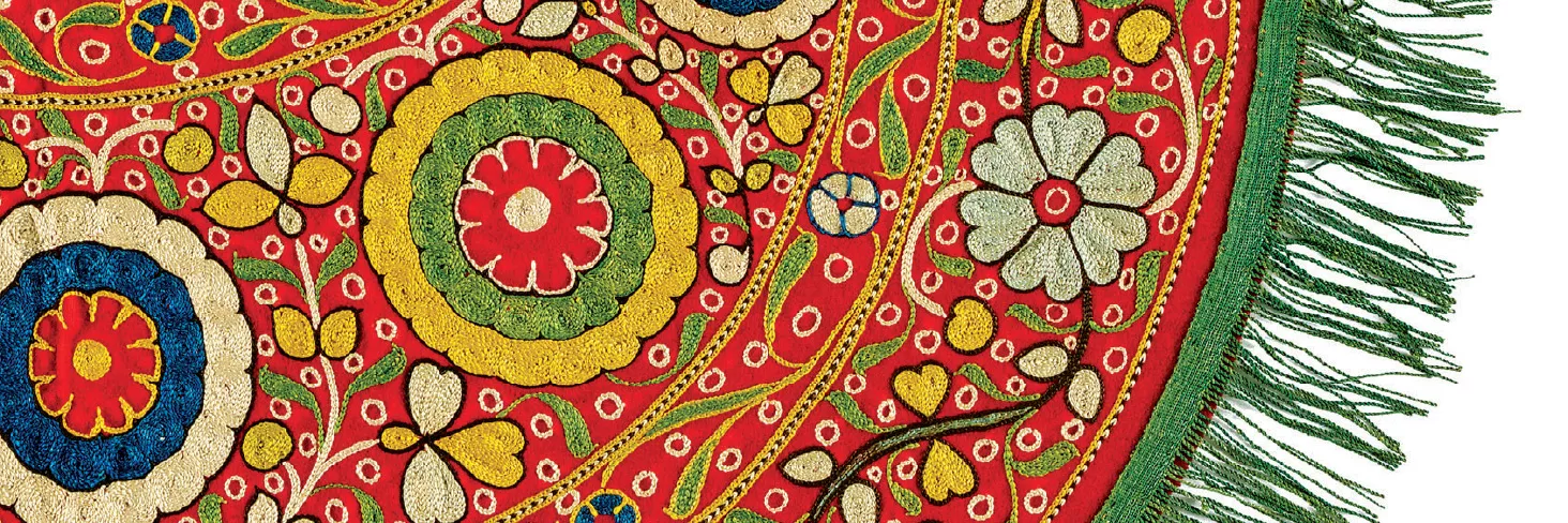 On the cover: Saddle cover, detail, Uzbekistan, late 19th century. Wool and silk. The Textile Museum Collection 2021.17.45, Brick Freedman Collection. Equestrian textiles started with the nomadic need to protect the horse and its rider: to absorb the horse’s sweat and provide both stability to the rider and protection for the horse’s barrel. Over the centuries, these textiles evolved to have decorative and spiritual meaning alongside the rising importance of the horse as a very valuable asset.
