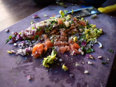 Making guacamole with Cuneyt Ozborme (Red) and Yavuz Ozborme (Black), Buffalo American Grill & TexMex, May 21st 202