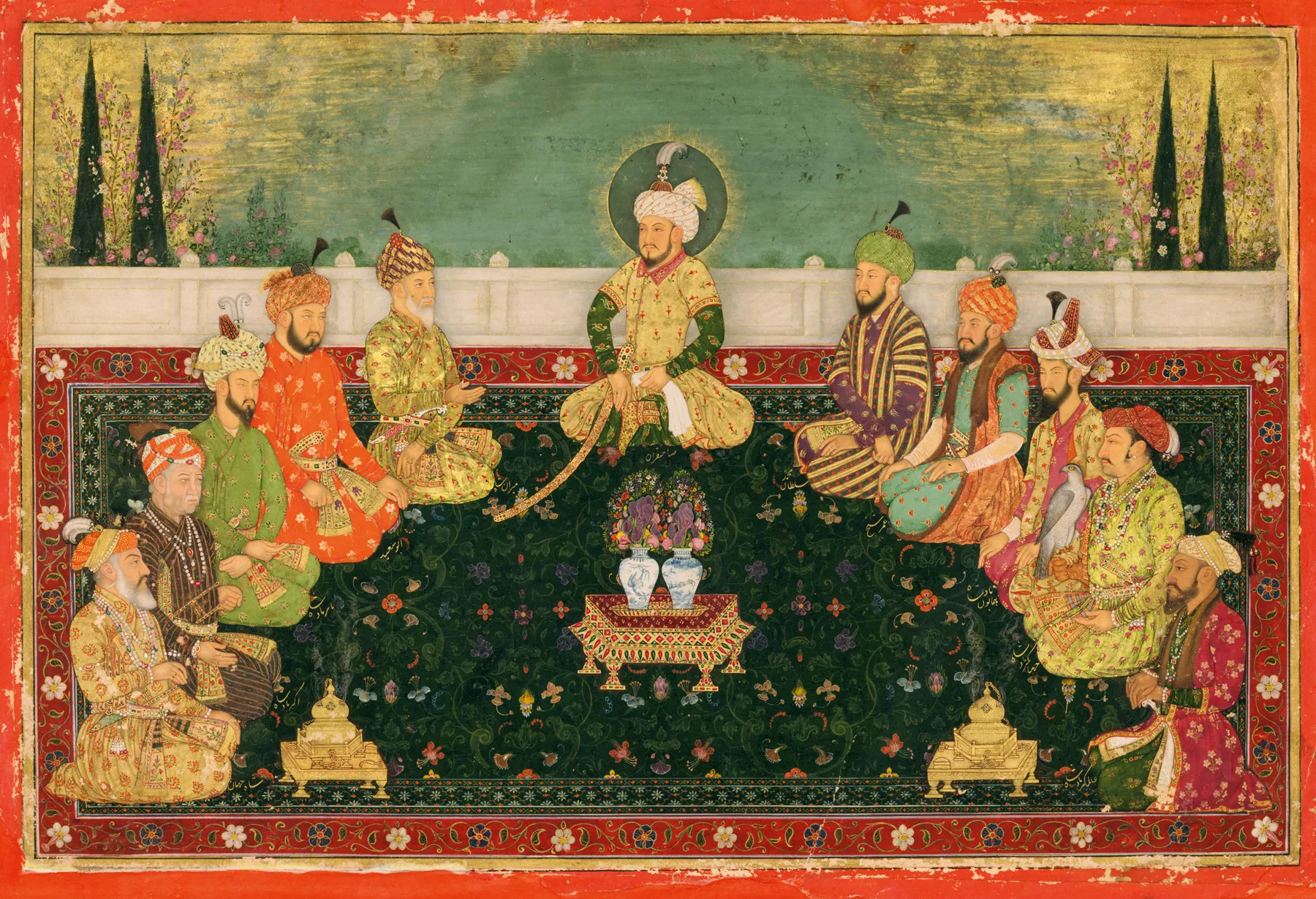 The rulers of the Mughal dynasty from Babur to Aurangzeb, with their ancestor Timur, India, c. 1707-12, MSS 874