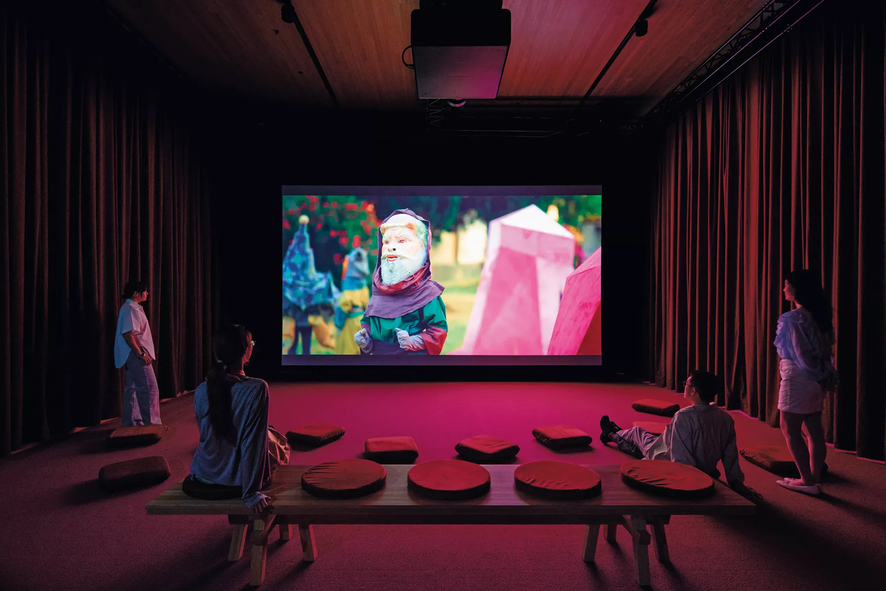 Installation view of the exhibition space for the film. © Wael Shawky 
