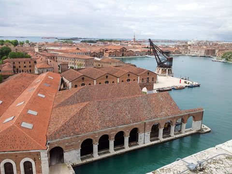 The Arsenale, a historical complex of shipyards and warehouses in Venice, Italy, today hosts the architecture and art exhibitions of the biennale.