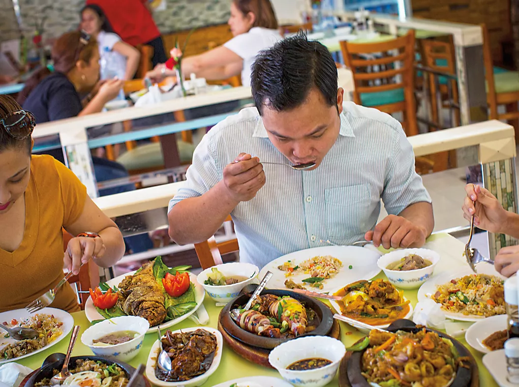 At Filipino franchise Tipanan, customers savor cuisine that combines influences from South Asia, China and colonial Spain.