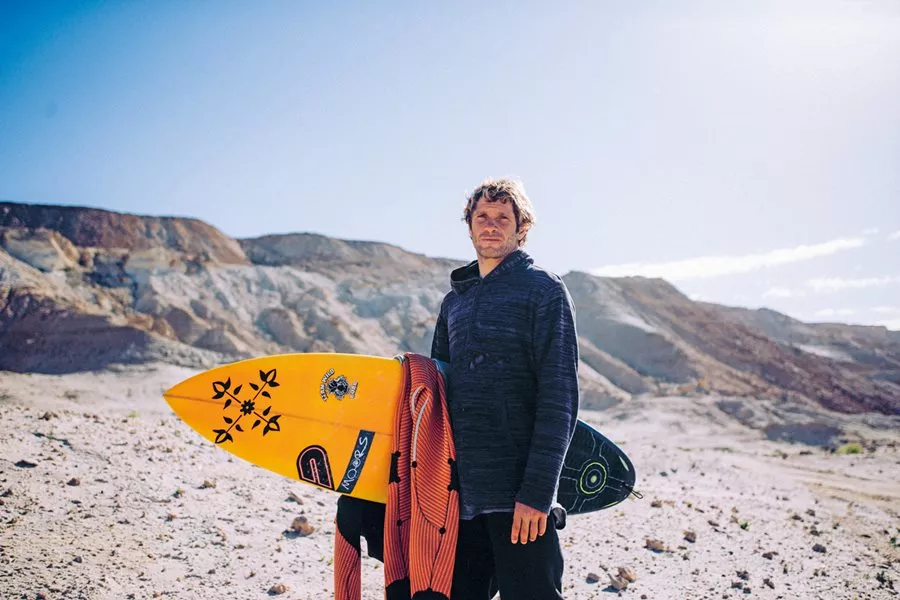 <p>Ambassador of Moroccan surf and big wave rider Jérôme Sahyoun, 36, has surfed some of the largest swells around the world. <em>Lower:</em> He rides near one of his secret locations between Agadir and Dakhla. “I love Morocco from north to south,” says Sahyoun. “I don’t have a preferred area. That’s why I travel all winter, driving kilometers and kilometers. The coastline offers an incredible diversity of waves ... big, small, technical and dangerous,” he says.</p>
