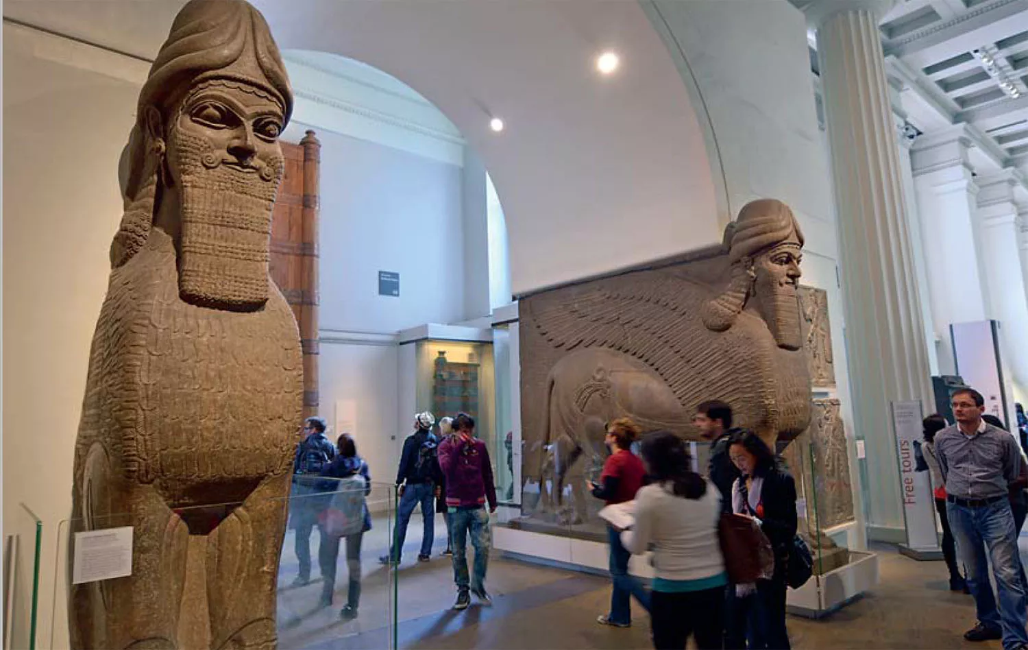 <p>Now flanking the entrance to galleries in the British Museum much as they flanked a portal of a temple built by Ashurnasirpal <small>II</small>, the human-headed lion figures arrived in London in 1851 together with hundreds of other artifacts.</p>
