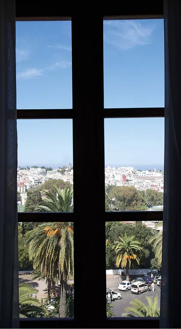 A view from the room at the Grand Hôtel Villa de Frances where French artist Henri Matisse often stayed, hints at the attraction Tangiers held for artists and literati into the 20th century.
