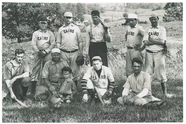 Taken between 1896 and 1912, this photo of the Cairo baseball team was made into a postcard, too.