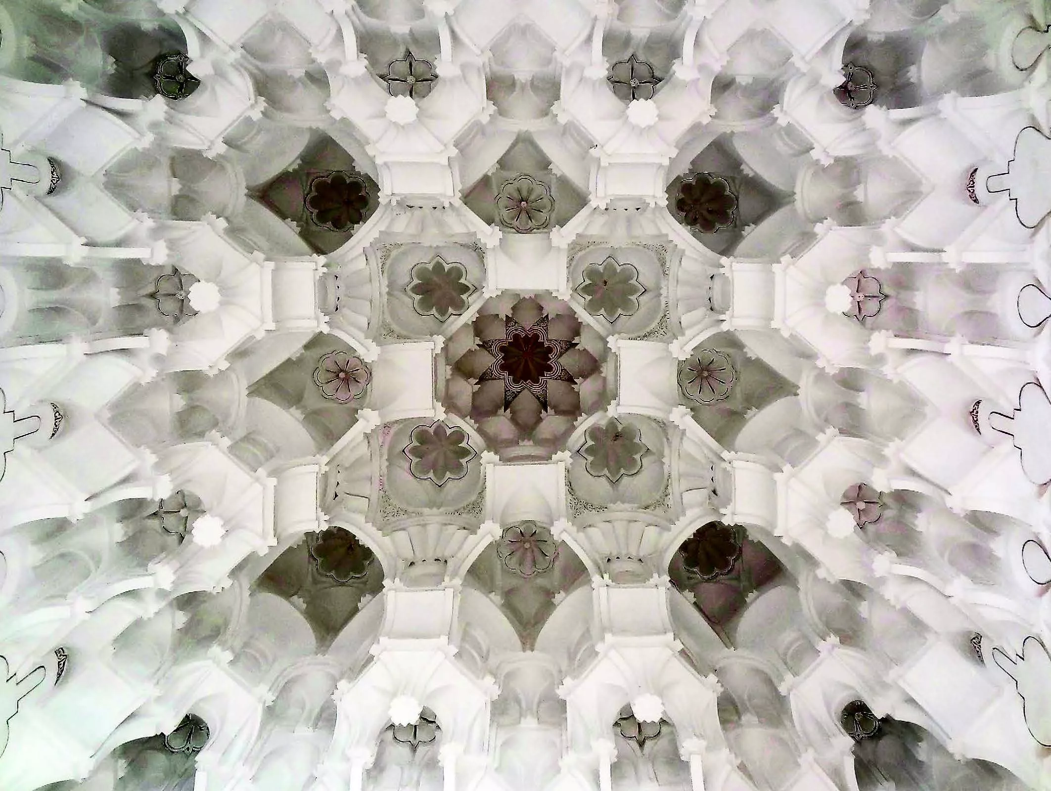 FEZ, MOROCCO: QARAWIYYIN MOSQUE This mosque, founded in the ninth century CE, was repeatedly enlarged and restored, most notably under the Almoravid ruler ‘Ali ibn Yusuf between 1134 and 1143 CE. He ordered a series of splendid plaster muqarnas vaults for the main part of the mosque, but this one covers a funerary chapel behind the mosque’s mihrab, where prayers could be said over the bodies of the deceased without bringing them into the mosque itself.