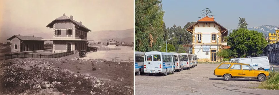 Photographed near the time the Beirut-Damascus railroad was inaugurated in 1895, Mar Mikhael was the first station after the line’s origin at Beirut Port on the Mediterranean Sea. 