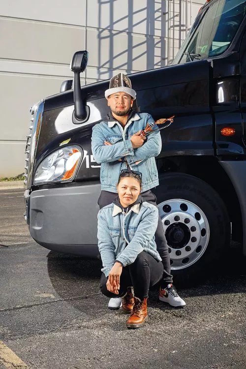 “My husband, he helps me. He’s my passenger and he’s my guide. For seven months [because of him] I haven’t received driving tickets.”
—Amina Alykulova, Cincinnati, Ohio—where both she and her husband, Adilet Ramanov, also work as professional wrestlers.&nbsp;