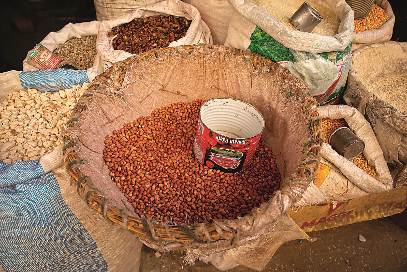 At the market in Brikama, more than 100 vendors sell varieties of husked and unhusked groundnuts, whole and chopped, roasted or raw, and some that are milled into flour or made into peanut butter.