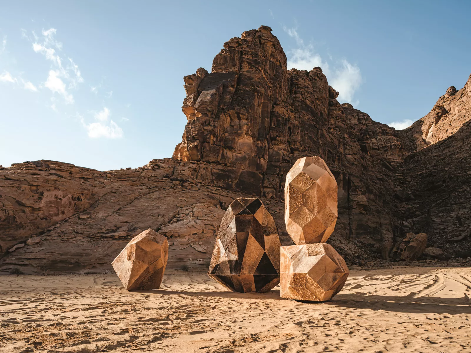 Zeinab Alhashemi’s “Camouflage 2.0” was inspired by the coloring of camels and their ability to blend in with the desert’s colors and shapes.