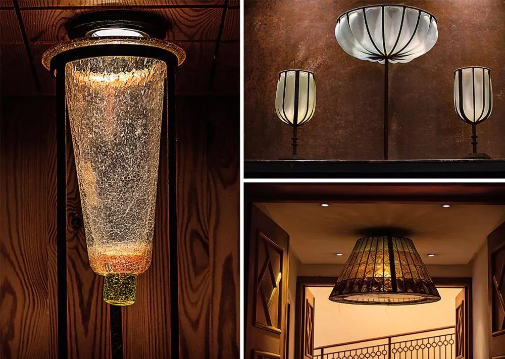 Other pieces by Keskes include these on display at her Gammarth showroom and, bottom right, in a hall at the Movenpick Resort and Spa in Sousse.