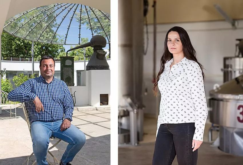 “A lot of the terms in rose production have Middle Eastern origins,” says Momchil Marinov, director of the Kazanlak Rose Museum. In the museum’s garden, he poses in front of an antique alambiq, a distilling apparatus whose name comes from the Arabic inbiq. right Tanya Valeva, marketing manager of Alteya Organics in Yagoda, whose skin and self-care products are exported to retailers in more than 75 countries, says that of all roses, Rosa x damascena produces “the highest quality of oil with the most complexity.”