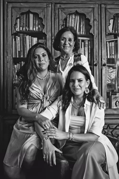 Azza Fahmy has shared her passion and business with her daughters, Amina Ghali, left, and Fatima Ghaly, right, who are heavily involved in running the Azza Fahmy company and brand together. Amina is the head designer and Fatima is the CEO.