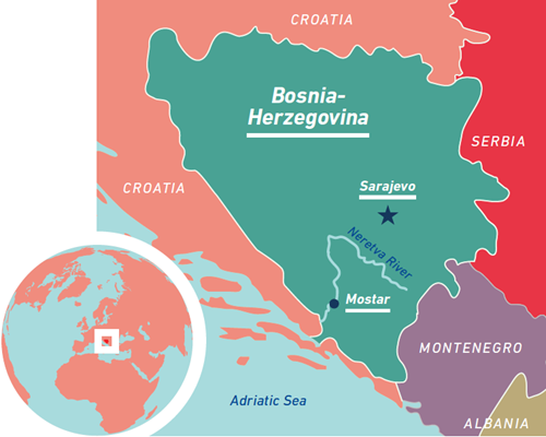 map of Bosnia-Herzegovina
