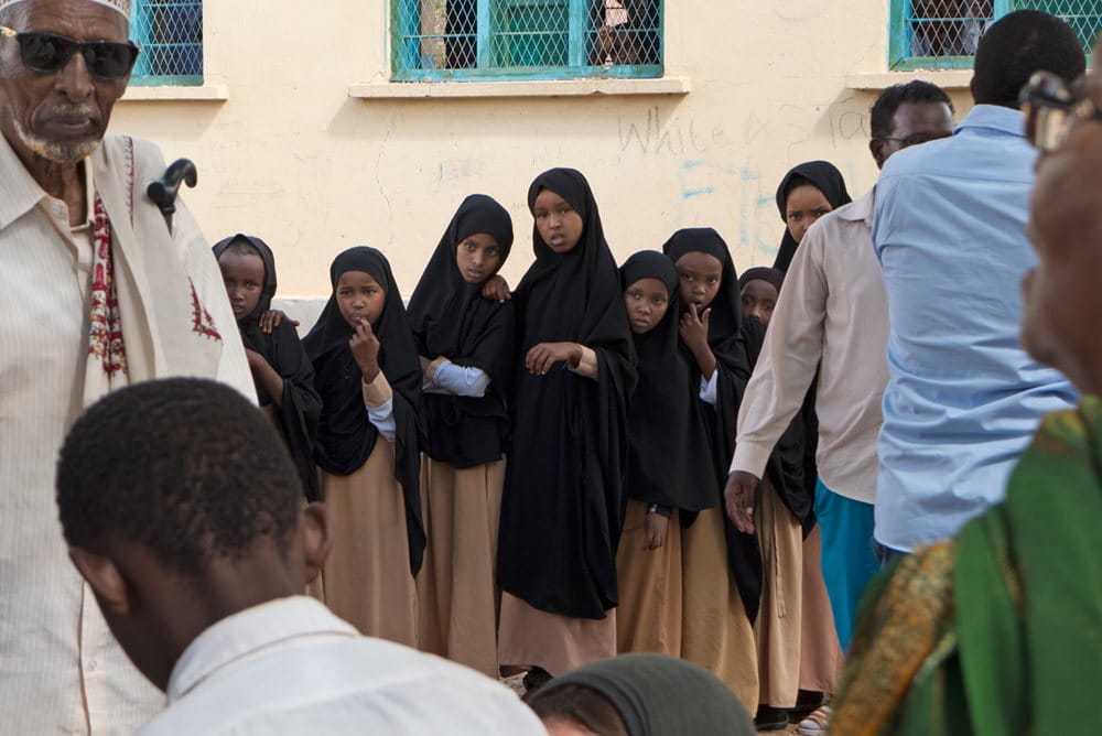 Outside Ma’alin Daud Primary School, girls line up and wait to hear their names called to receive usaid rations of lentils distributed by employees of Edna Adan Hospital and the charity CitiHope. The food relief, distributed in April, was a response to the hardship the region is enduring from three years of drought.&