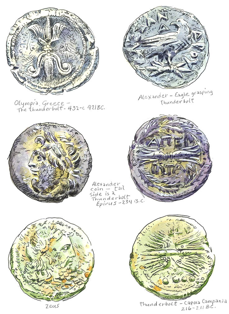 In Macedonia, Greece and Rome, coinage was regarded as a means of propagating government authority, generally based on the legitimacy bestowed upon a leader by the gods. For this reason, it was not uncommon for coins, as these, to depict a city or province&rsquo;s leader or, as was often the case, deity, together with lightning, in the form of double-ended thunderbolts, to symbolize their power.