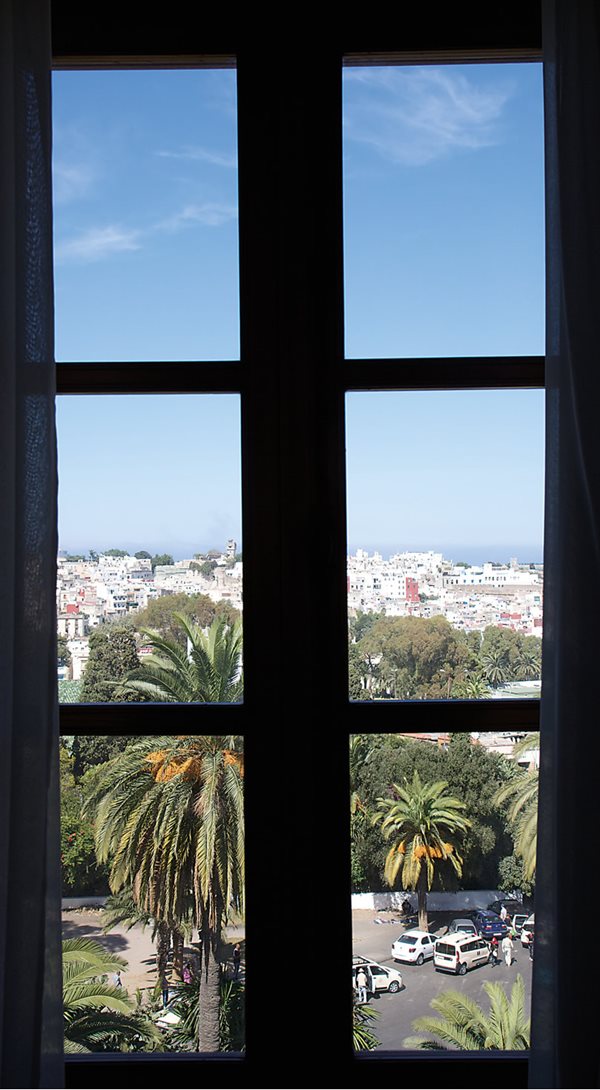 A view from the room at the Grand Hôtel Villa de Frances where French artist Henri Matisse often stayed, hints at the attraction Tangiers held for artists and literati into the 20th century.