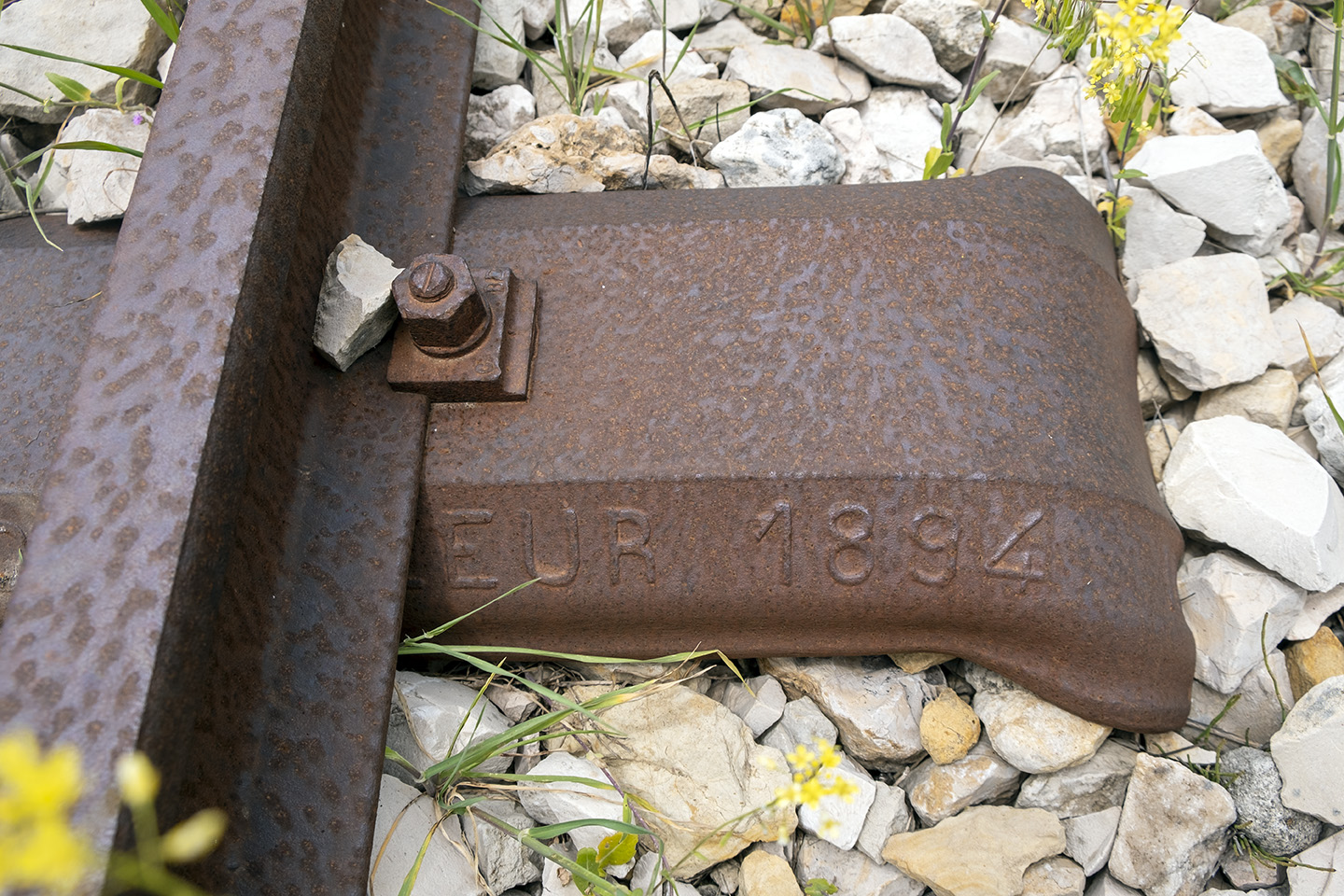 The iron sleeper, which the tracks lie on top of, was made in 1894, a year before the railway's inaguration. 