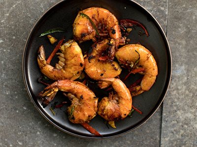Flavors: Turmeric Shrimp with Curry Leaves
