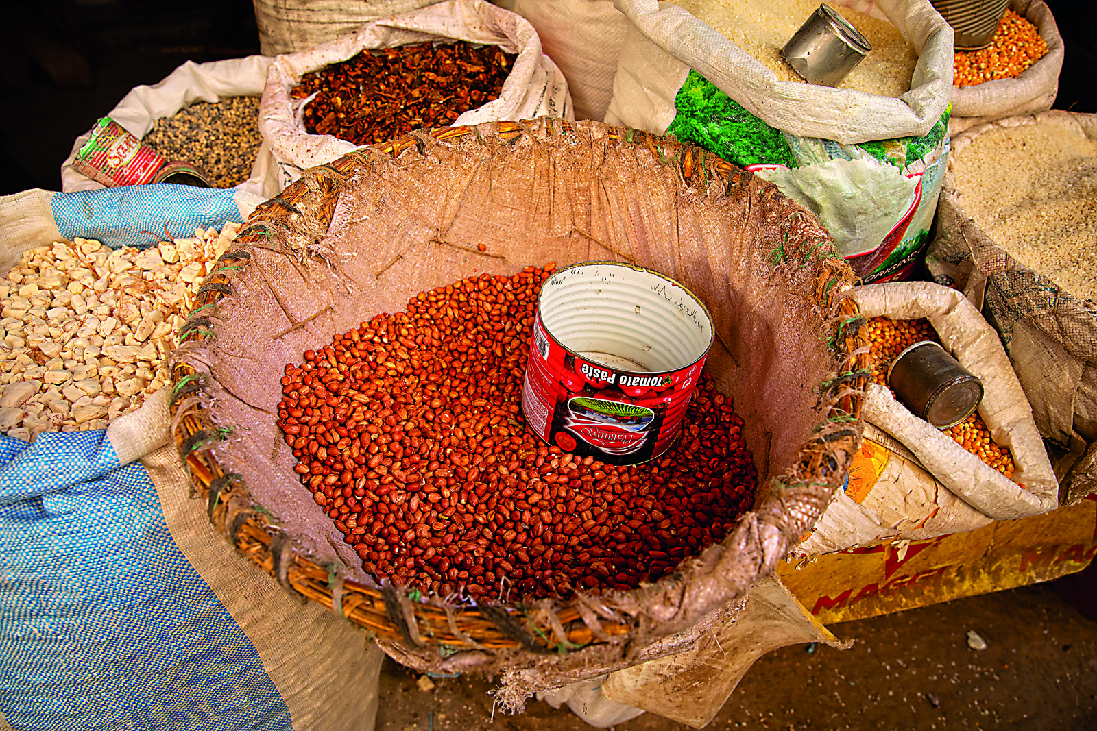 At the market in Brikama, more than 100 vendors sell varieties of husked and unhusked groundnuts, whole and chopped, roasted or raw, and some that are milled into flour or made into peanut butter.