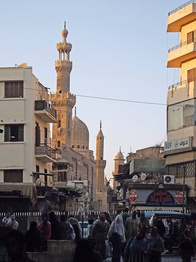Mamluk-era minarets and domes dominate Cairo’s historic Darb al-Ahmar district, where the mosques built under royal patronage often included some of the world’s most intricate wooden minbars, or stepped pulpits.
