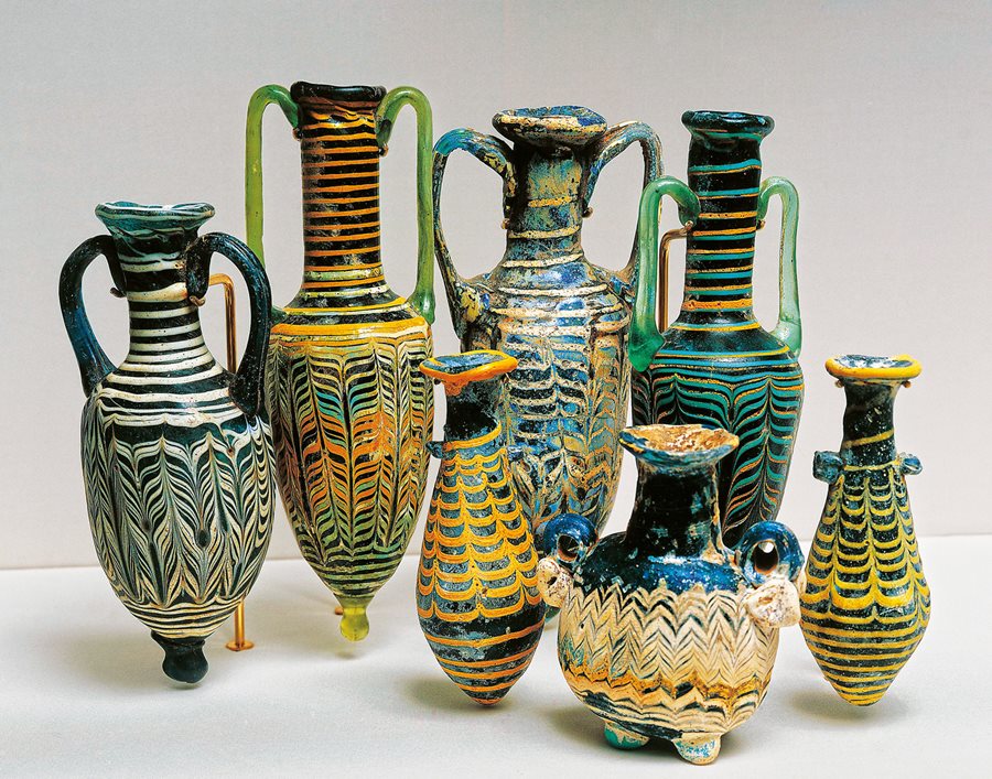 Marbled, elaborately decorative glass vases for essential oil made by Phoenician artisans in the fourth century bce in what is now Lebanon would hardly look much out of place if used to hold and market today’s essential oils.