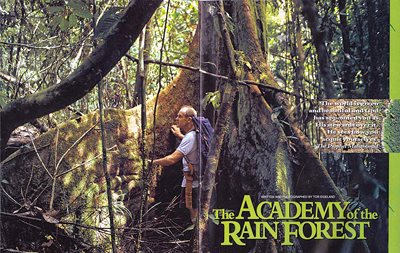 From desert to rainforest, Eigeland, shared research and conservation efforts in the Boreno’s Batu Apoi Forest Reserve in 1992’s cover story “The Academy of the Rain Forest.”