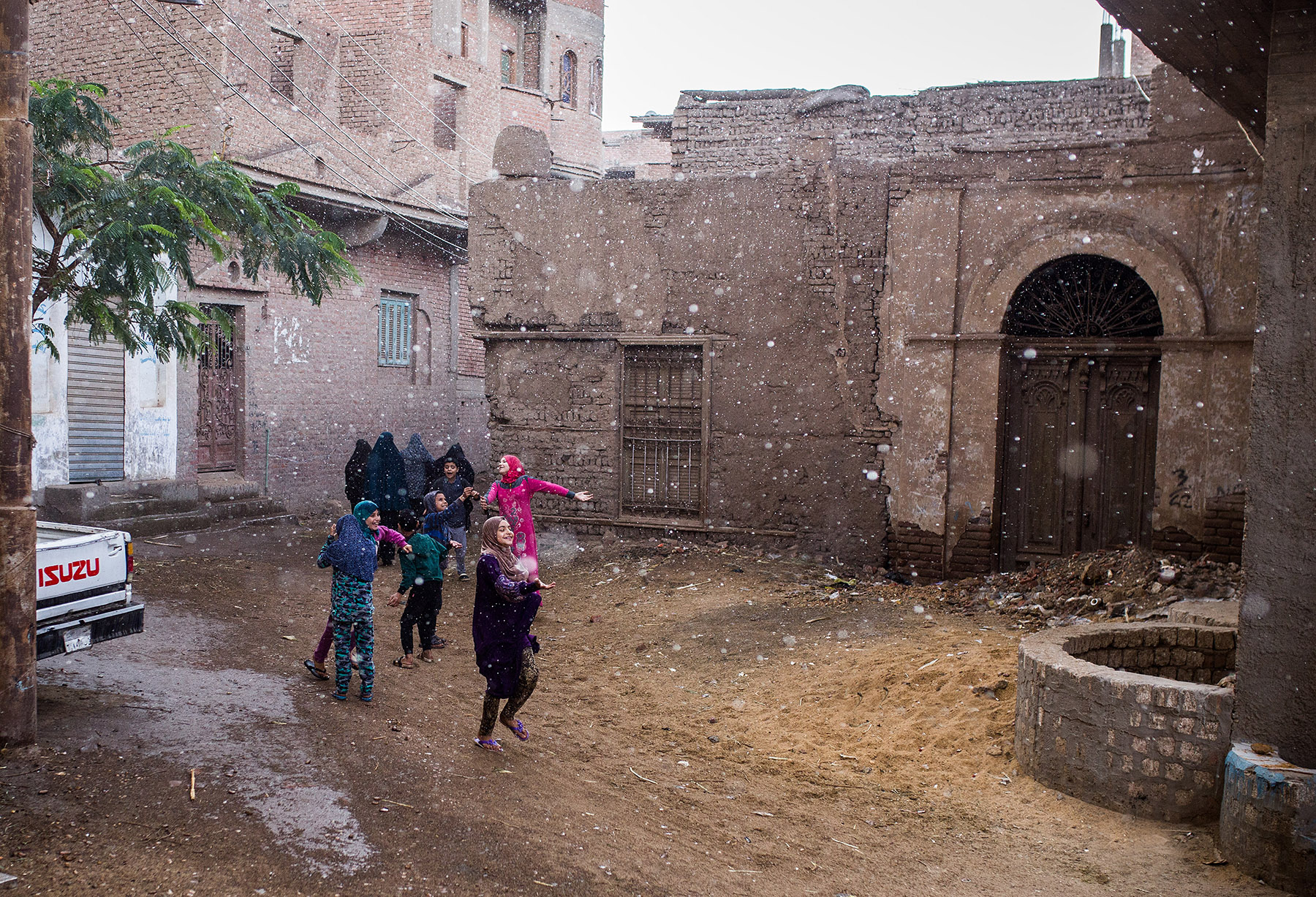 I took this photo during a rainy day in November 2018 from the window of my family home in Fayoum, Egypt, located about 100 kilometers southwest of the capital. It hardly rains but a few times in the year in most parts of Egypt, and when it does, it is always something special, bringing joy and happiness particularly for the local children.
—Hesham Elsherif
@hesham.a.elsherif
