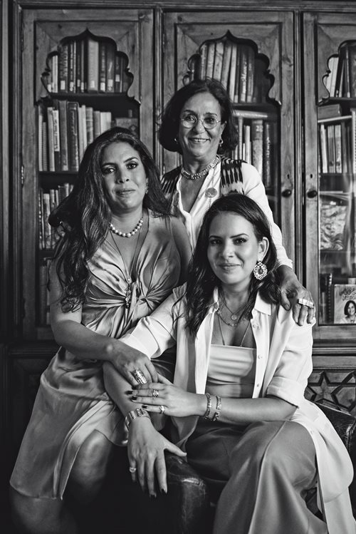 Azza Fahmy has shared her passion and business with her daughters, Amina Ghali, left, and Fatima Ghaly, right, who are heavily involved in running the Azza Fahmy company and brand together. Amina is the head designer and Fatima is the CEO.
