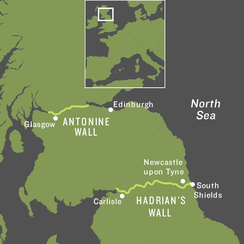<p>Hadrian&rsquo;s Wall belted Britannia between what is now South Shields and Carlisle; the later Antonine Wall was about half the length of Hadrian&rsquo;s. Syrian archers served at both.</p>
