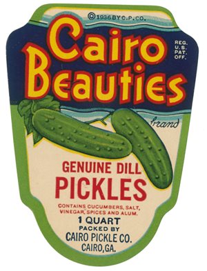 The <span class="smallcaps">us</span> Postal Service honored Cairo, Georgia’s most famous son with this stamp, and in the 1930s pickles were a top local business. 