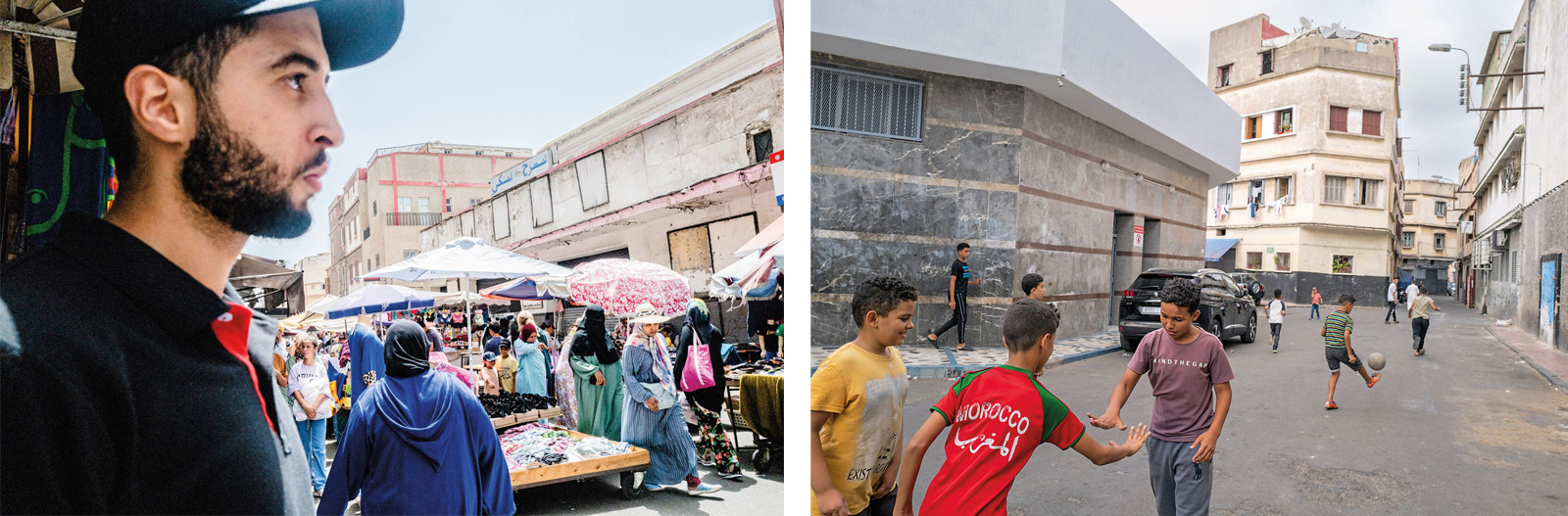left and right Halifi grew up and still lives near Avenue al-Fida, one of the city's oldest streets, in Derb Sultan, one of Casa’s most densely populated neighborhoods. 
