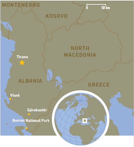 Map of Albania - Iso-Polyphony