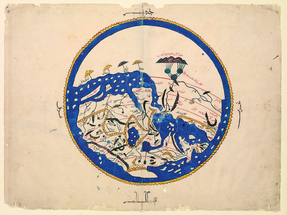 Al-Idrisi’s planisphere world map was produced in 1154 CE in Sicily under commission from Norman King Roger II.