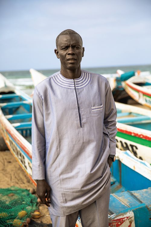 Pirogues line the beach also in Mbour, 80 kilometers south of Dakar, which has become one of the most important fish-handling centers in the region.