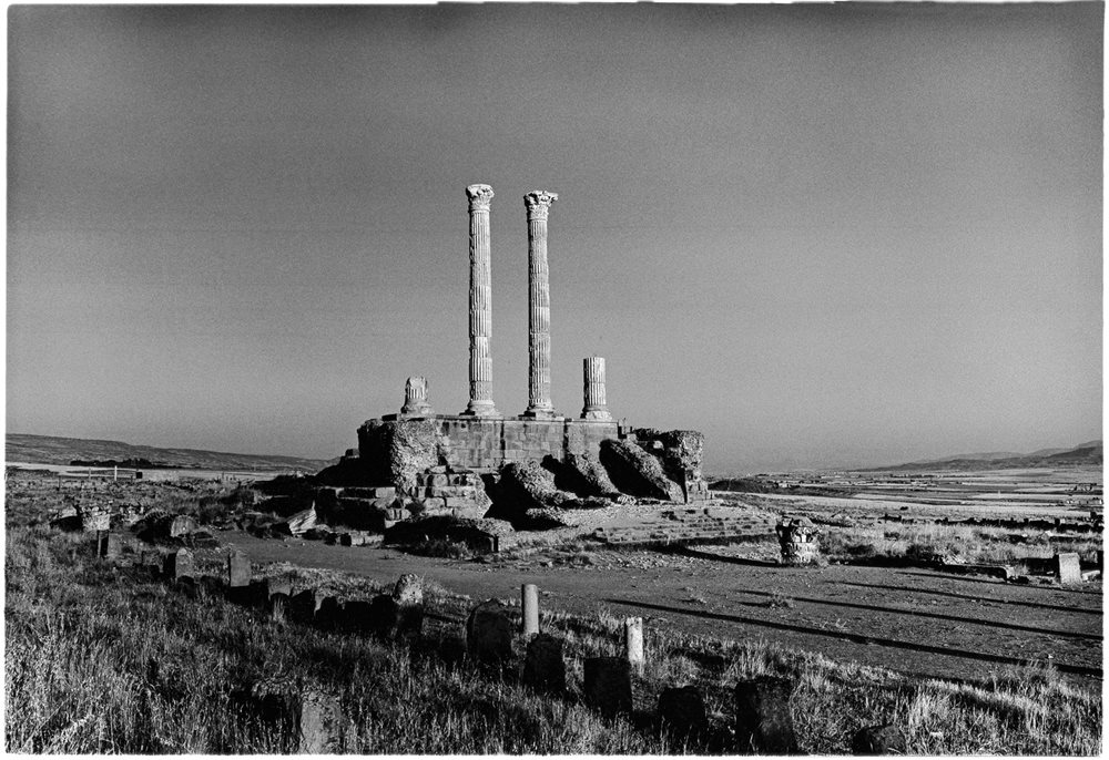 These columns are all that remain of the Capitoline Temple at Timgad in northern Algeria.