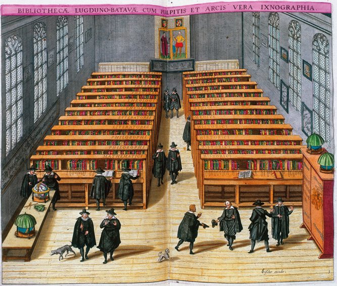 <p>In this 17th-century depiction of Leiden University&rsquo;s library, at bottom right appears the <em>Arca Scaligerana</em>, a cupboard that held more than 300 printed works in Arabic, Hebrew and Ethiopian. Donated by Arabist and humanist Josephus Justus Scaliger, <em>below-right</em>, the collection not only was seminal to the study of languages and literature at the university, but also reflected Scaliger&rsquo;s own ideas that Arabic was best studied neither as a commercial nor a religious tool, but rather as another path to knowledge.</p>
