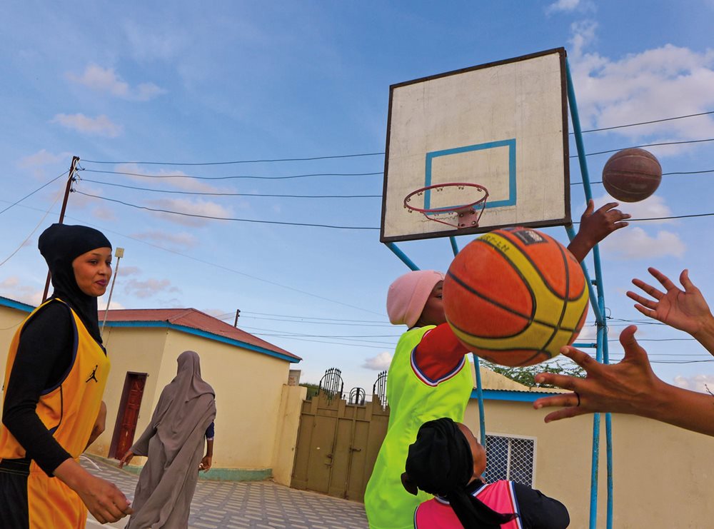 At the new Somaliland Culture and Sports Association in Hargeisa, young women play basketball as part of a program of physical education and fitness that also includes volleyball, table tennis and&mdash;unique in the country&mdash;weight training. &ldquo;Our girls like to pump iron,&rdquo; says founder Khadra Mohamed Abdi.