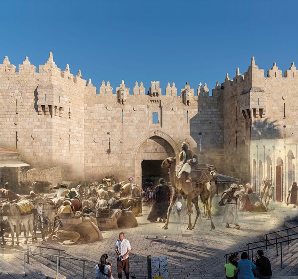 Jack Persekian, “Damascus Gate”, Gates of Jerusalem series, photographic collage/erasure, 60 x 60 cm.