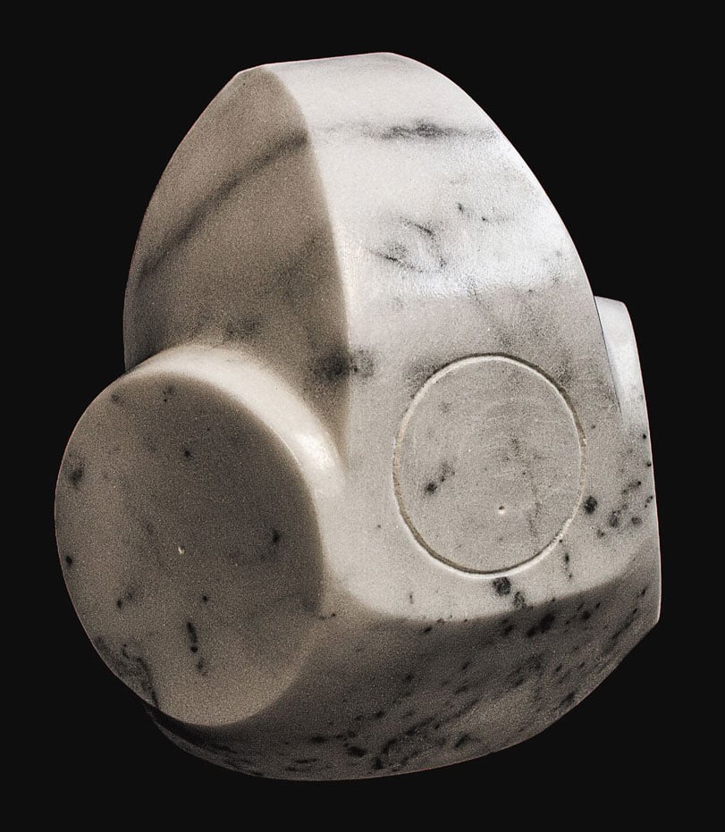 Athar Jaber, “A Mask for Life”, marble, 12 x 6 cm.